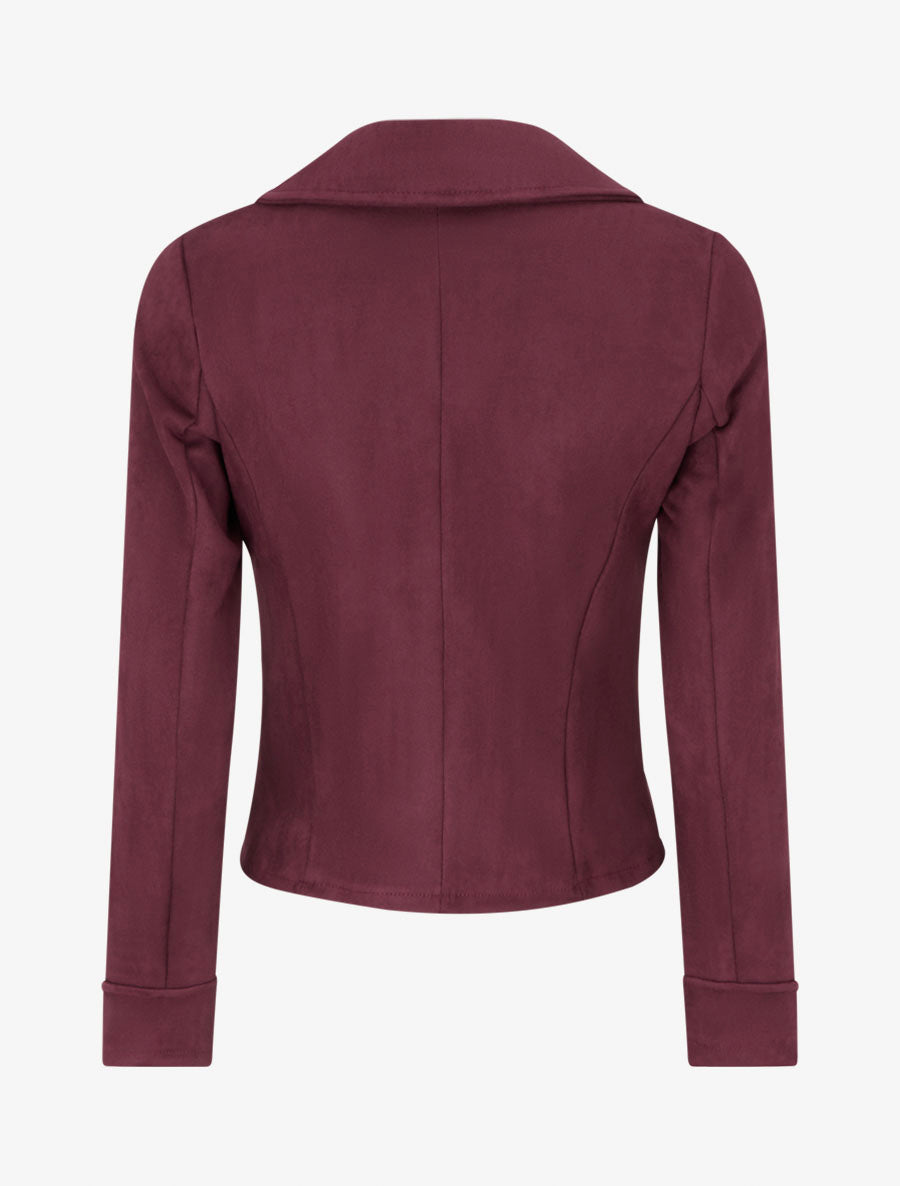 Chaqueta de gamuza con cierre de cremallera - Ciruela