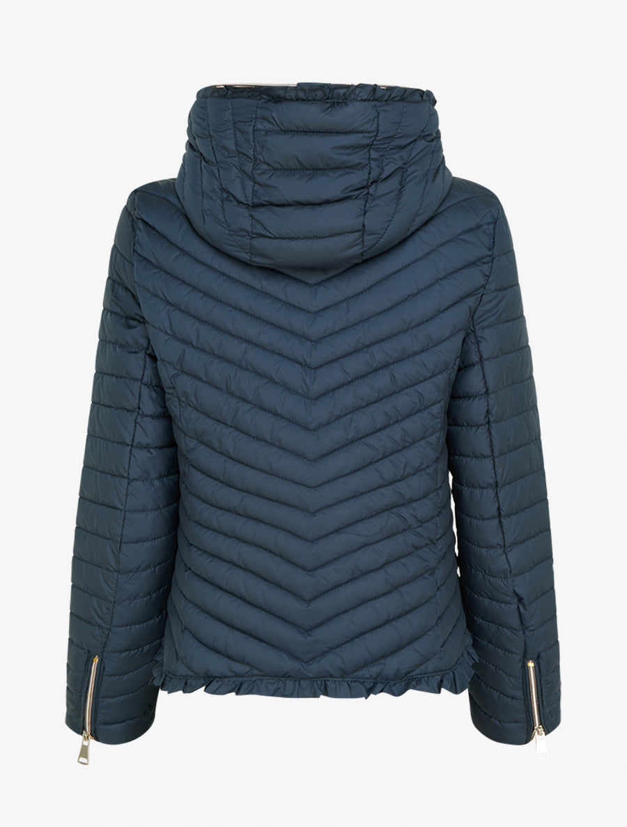 Doudoune matelassée à capuche zippée - Marine - 2