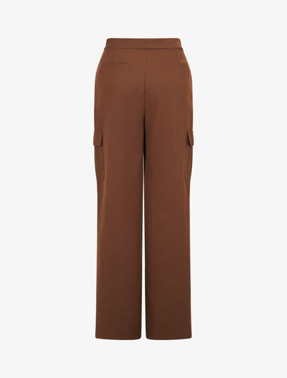 Pantalon droit à poches - Marron - 2