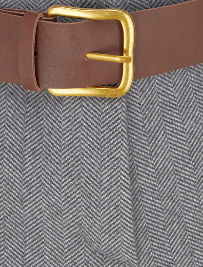 Short con vuelta estampado en espiguilla - Gris