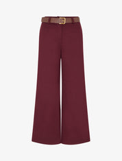 Pantalón ancho estampado de espiguilla - Burdeos
