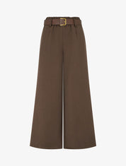 Pantalón elástico de corte amplio - Marrón