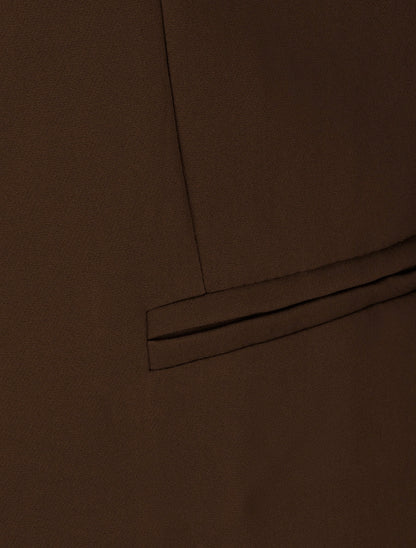 Chaqueta recta con hombreras - Marrón