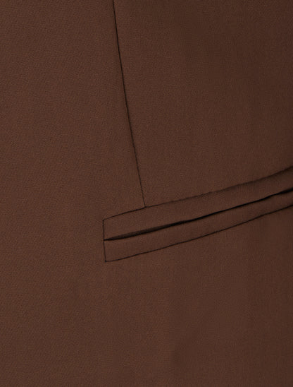 Chaqueta recta con hombreras - Marrón