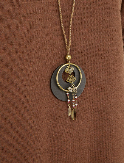 Pull droit à bords asymétriques - Marron - 3