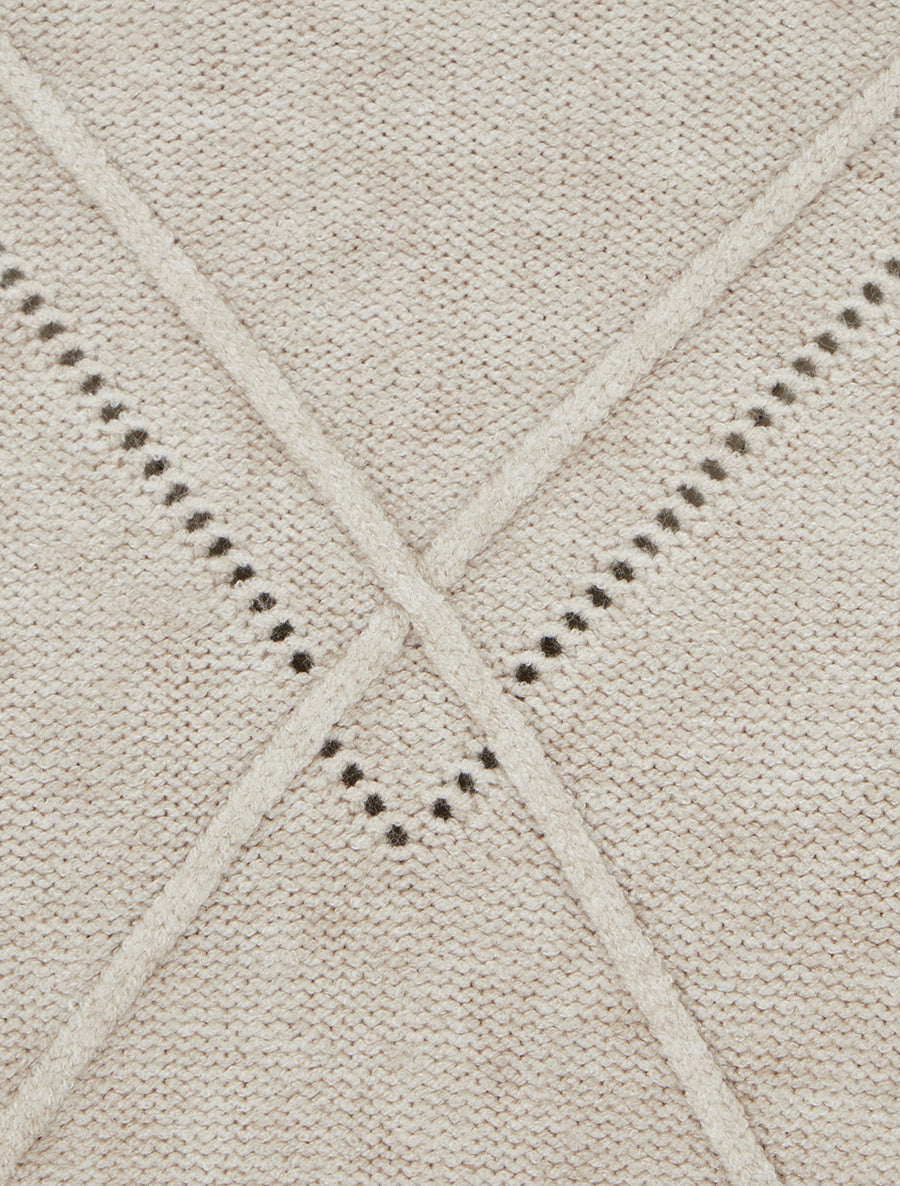 Pull uni à motif texturé géométrique - Taupe - 3