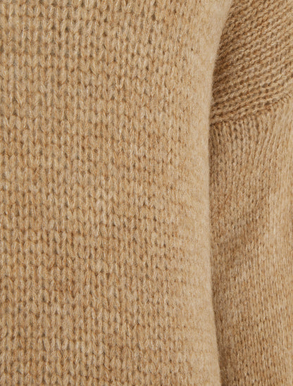Pull coupe carrée à col roulé - Camel - 3