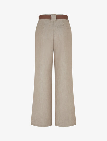 Pantalon droit fluide uni - Taupe - 2