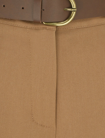 Pantalon droit fluide uni - Camel - 3