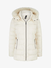 Doudoune droite à capuche amovible - Blanc - 1