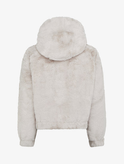 Blouson ample en fourrure synthétique - Beige - 2