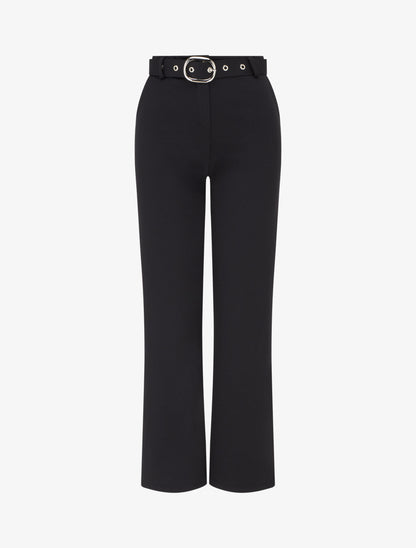 Pantalon droit ceinturé - Noir - 1