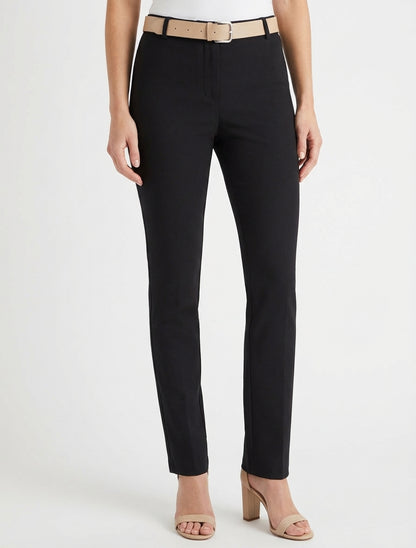 Pantalón recto liso - Negro