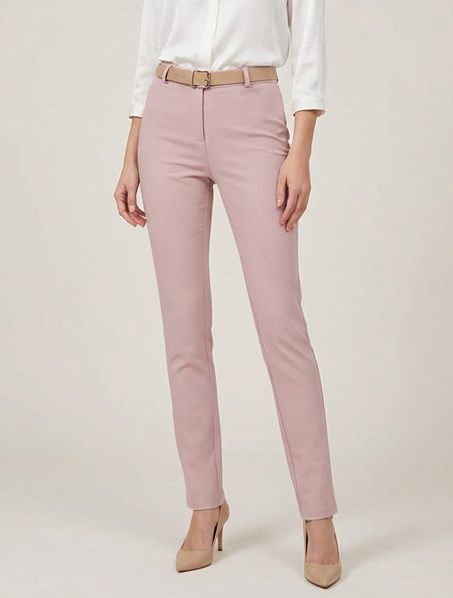 Pantalón recto liso - Rosa viejo