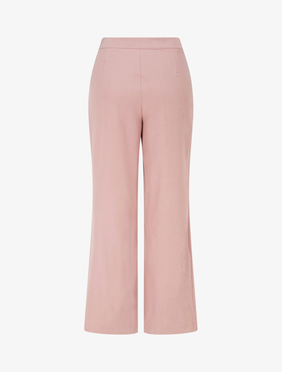 Pantalon droit à fermeture boutonnée sur les côtés - Rose - 2
