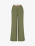 Pantalon droit uni élastiqué - Kaki - 1