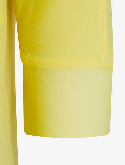 Top uni à empiècement en satin - Jaune citron - 3