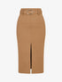 Jupe droite fendue - Camel - 1