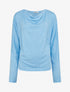 Pull fin uni à col bénitier - Bleu ciel - 1