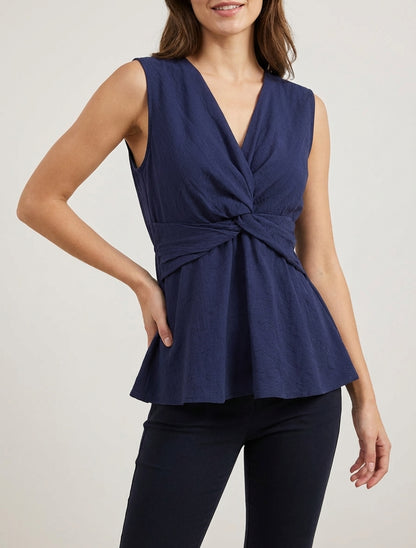 Top sin mangas efecto trenzado - Marine