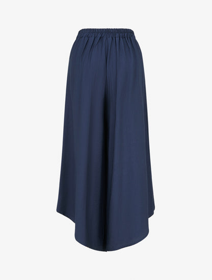 Pantalon ample à bords asymétriques - Marine - 2