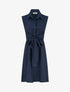 Robe chemise sans manches à liens à nouer - Marine - 1
