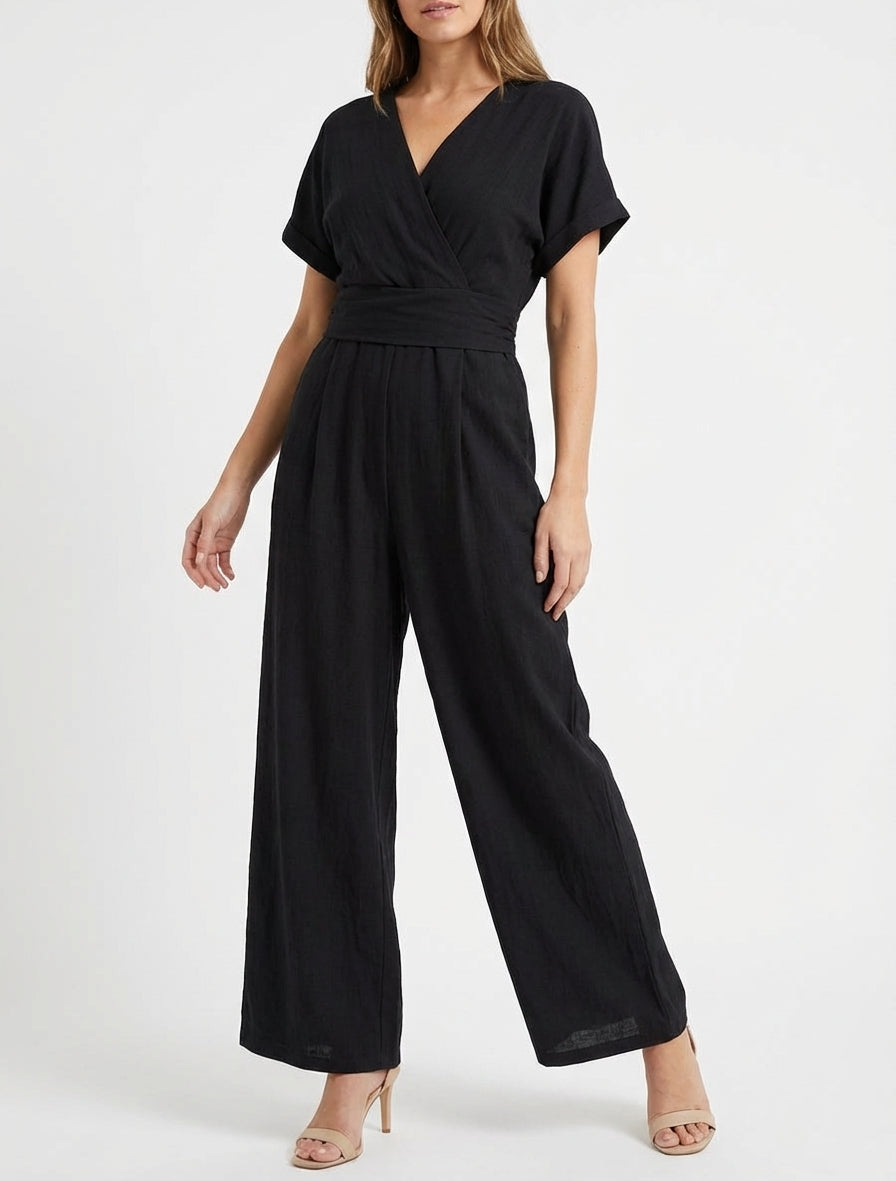 Mono liso de manga corta - Negro