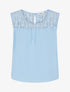 Top boule sans manches à dentelle - Bleu ciel - 1