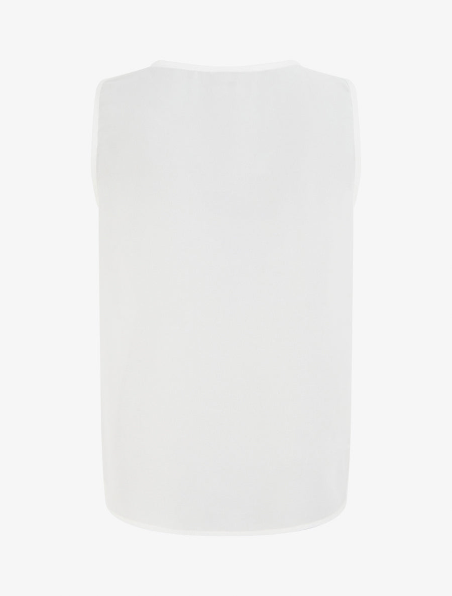 Top en voile effet drapé - Blanc - 2