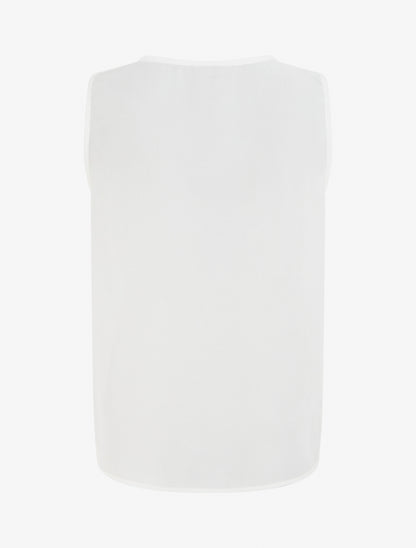 Top en voile effet drapé - Blanc - 2