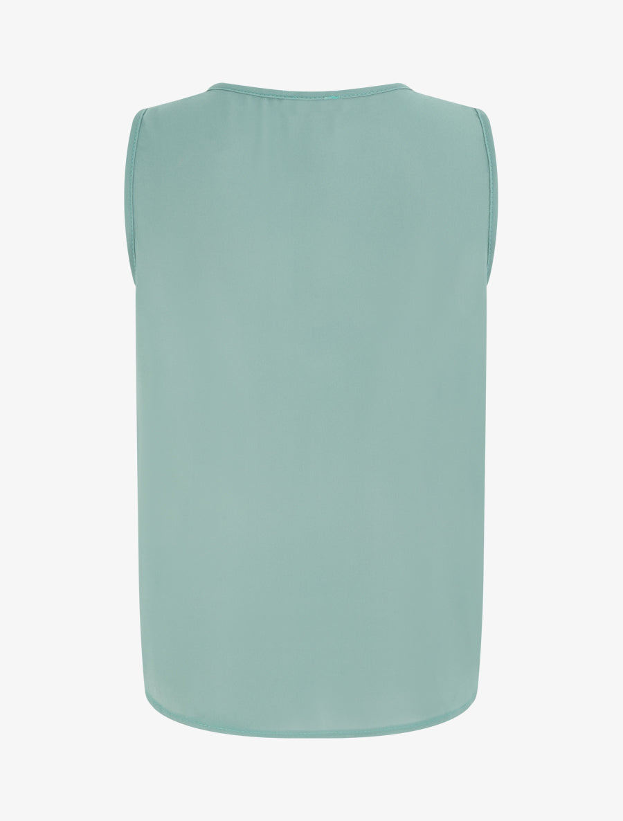 Top en voile effet drapé - Turquoise - 2
