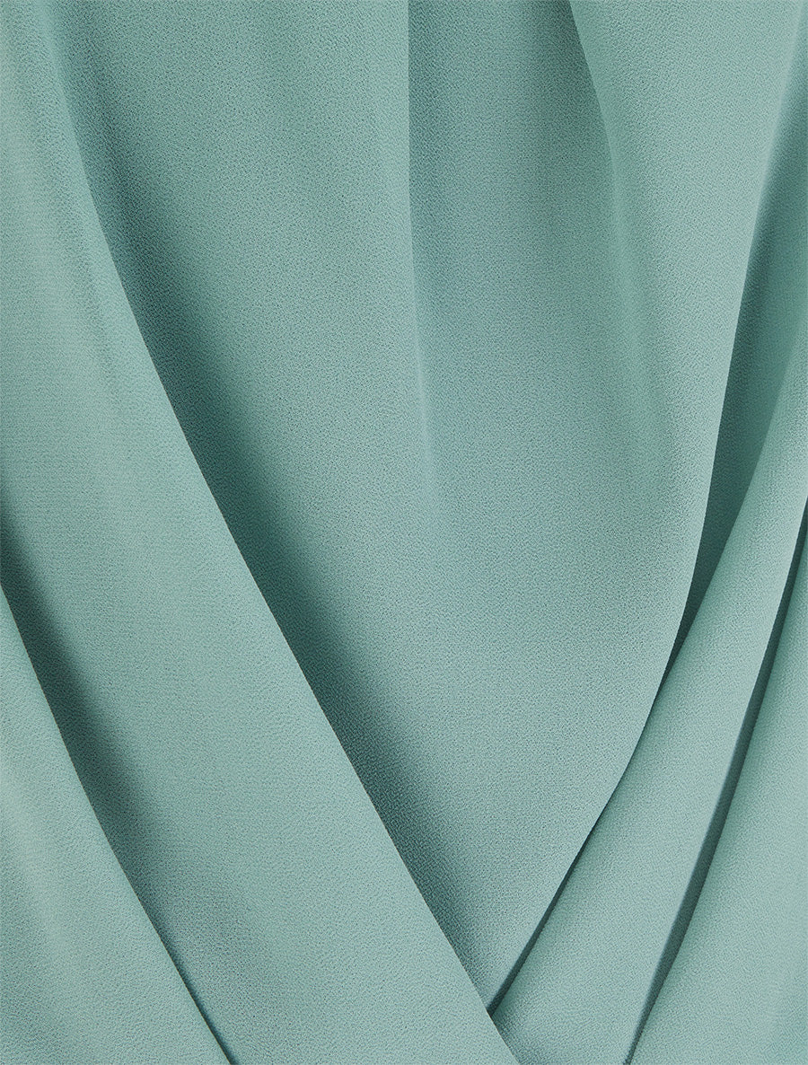 Top en voile effet drapé - Turquoise - 3