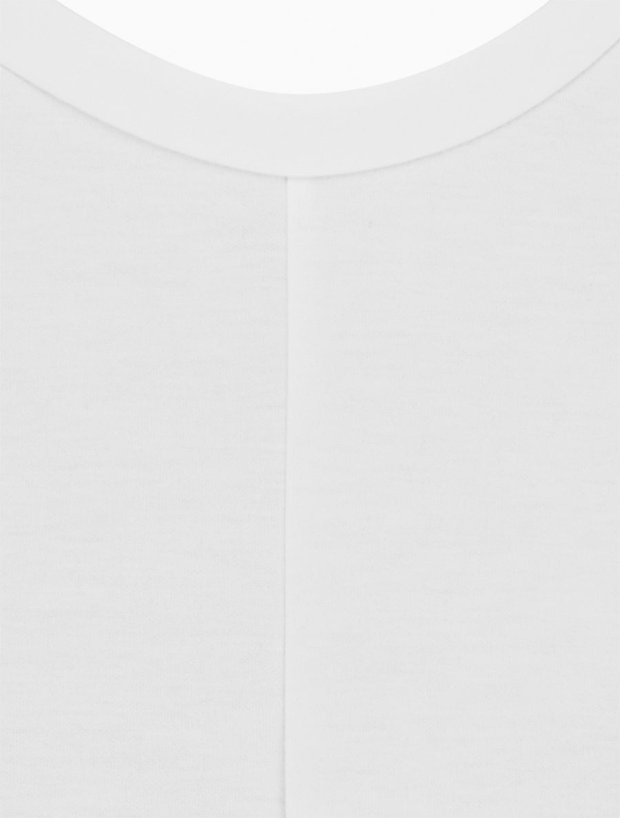 Top sans manches effet drapé et boutons - Blanc - 3