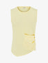 Top sans manches effet drapé et boutons - Jaune - 1