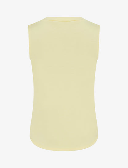 Top sans manches effet drapé et boutons - Jaune - 2