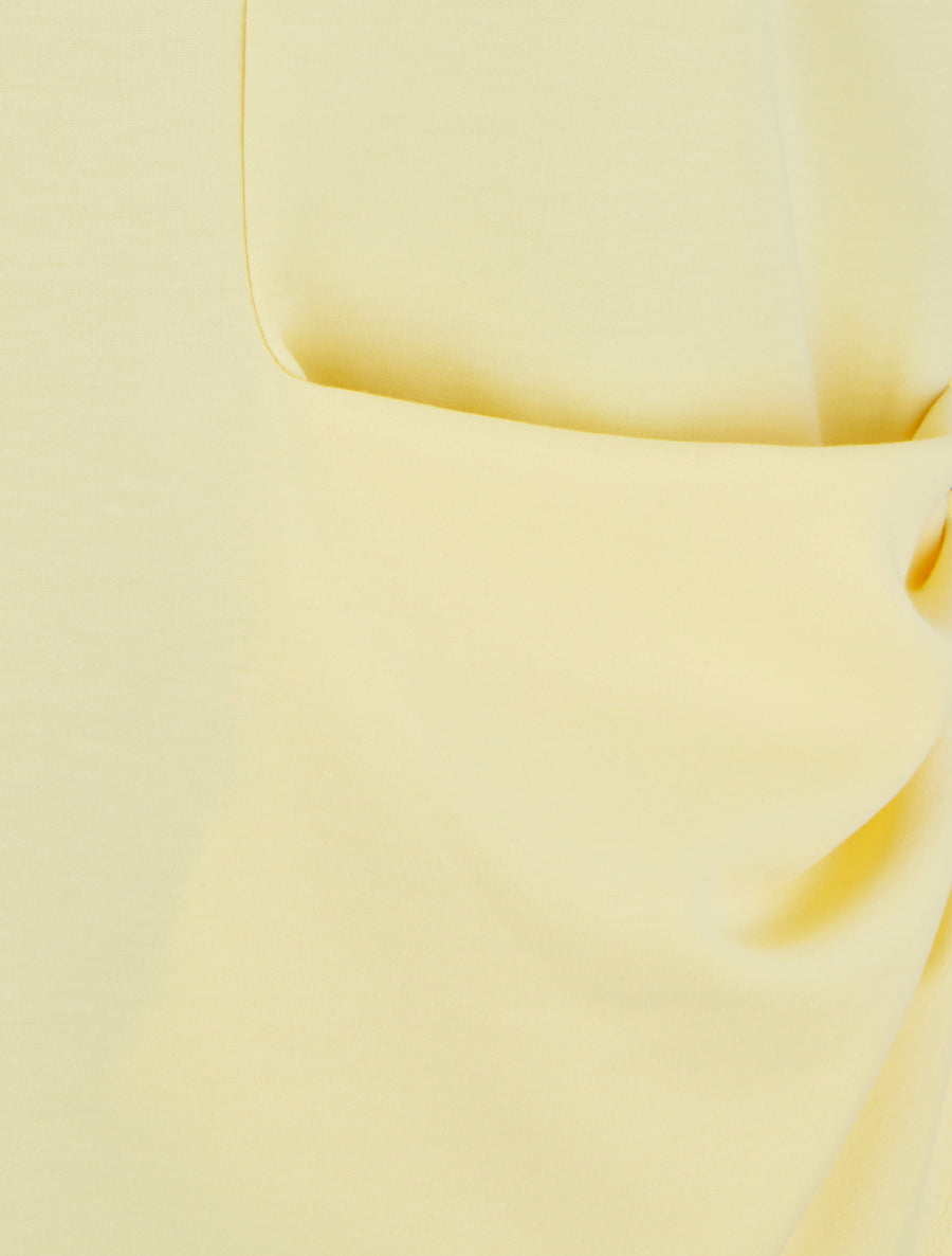 Top sans manches effet drapé et boutons - Jaune - 3