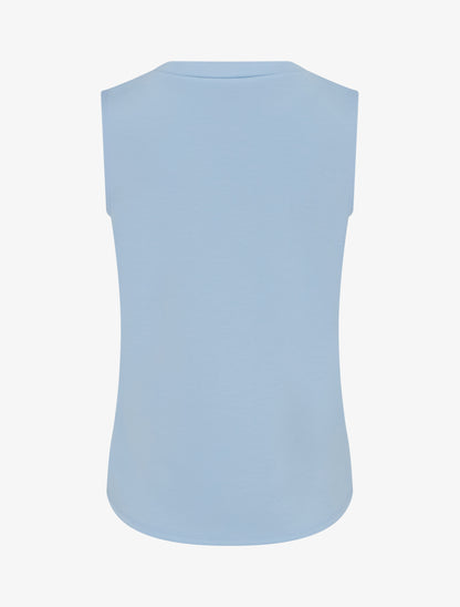 Top sans manches effet drapé et boutons - Bleu ciel - 2