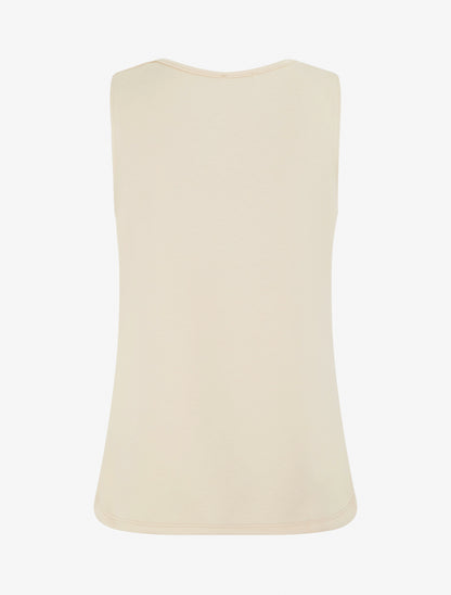 Top sans manches à bijou texturé - Beige - 2