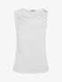 Top sans manches à col bénitier et bijou - Blanc - 1
