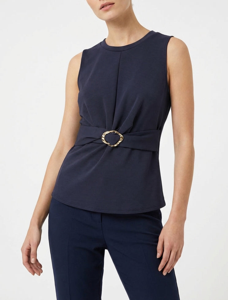 Top liso sin mangas con incrustaciones de joyas - Marine
