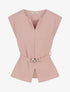 Top uni sans manches à empiècement bijou - Vieux rose - 1
