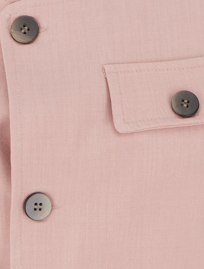 Top boutonné sans manches à poche décorative - Vieux rose - 3