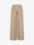 Pantalon droit effet lin à double pans - Taupe - 1