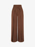 Pantalon à large pans superposés - Marron - 1