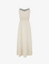 Robe longue unie à taille élastiquée - Beige - 1