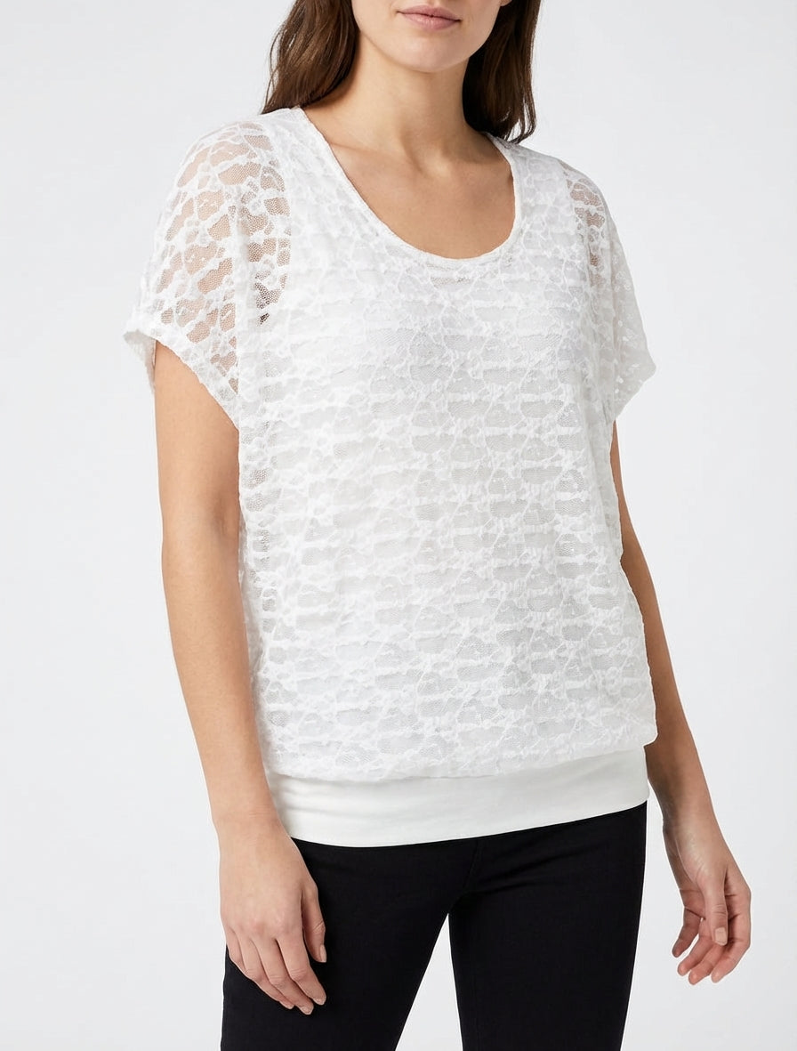 Top de encaje - Blanco