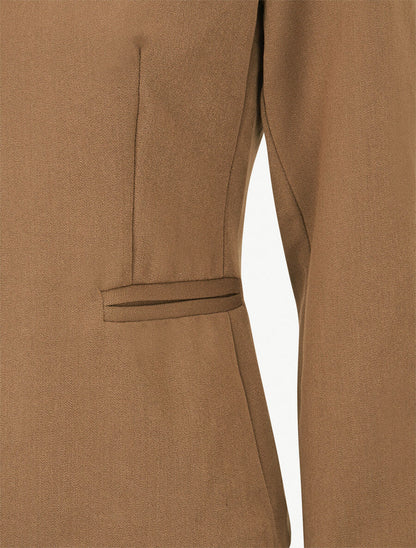Veste ouverte à liseret - Taupe - 3
