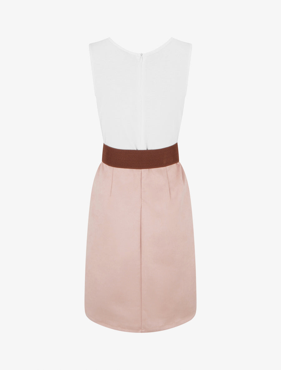 Robe bimatière à zip - Rose - 2