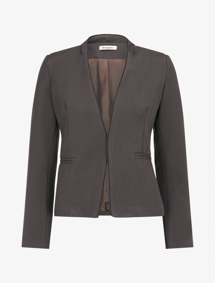 Veste ouverte à liseret - Anthracite - 1