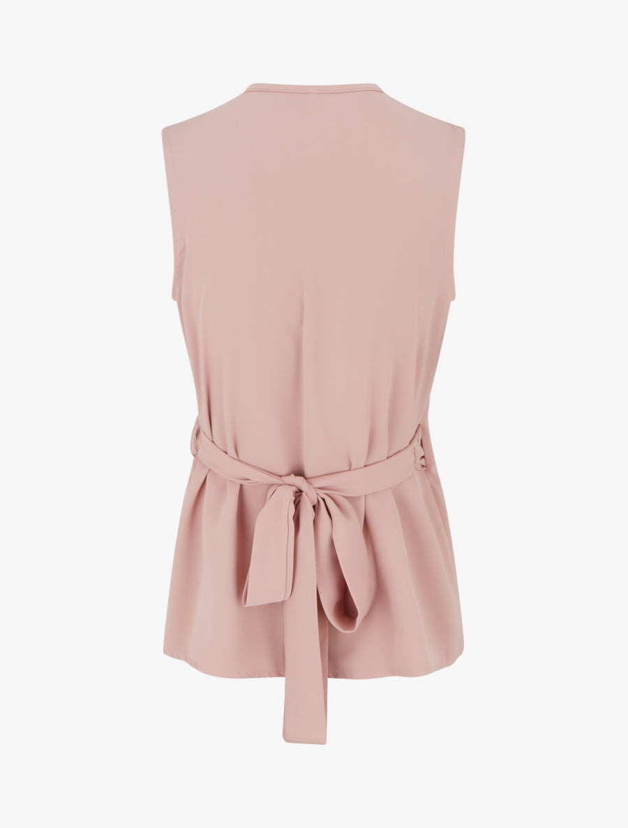 Top fluide uni à nouer - Vieux rose - 2